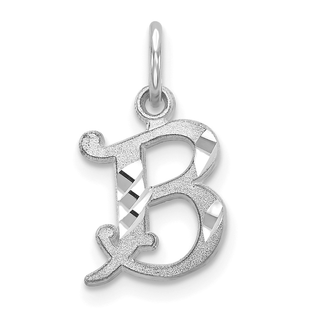 WCH139-B.jpg 14KW Diamond-cut Letter B Initial Charm - Image 1