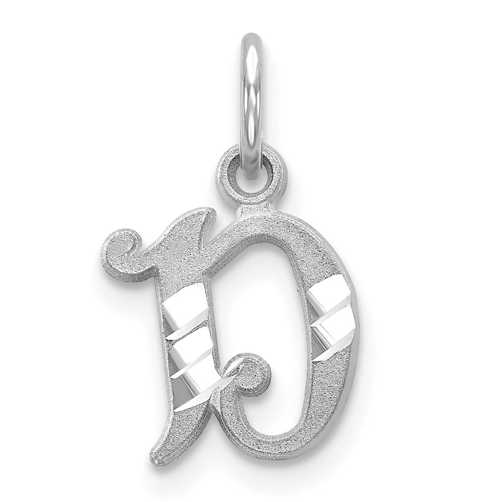 WCH139-D.jpg 14KW Diamond-cut Letter D Initial Charm - Image 1
