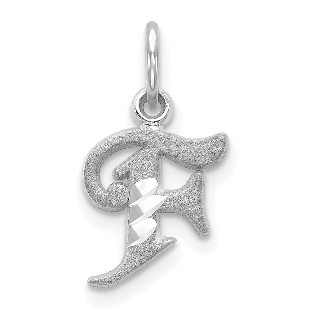 WCH139-F.jpg 14KW Diamond-cut Letter F Initial Charm - Image 1