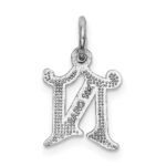 14KW Diamond-cut Letter N Initial Charm - Image 4