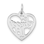 14k White Gold SWEET 16 in Heart Charm - Image 3