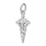 14k White Gold 3-D Caduceus Charm - Image 5