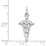 14k White Gold 3-D Caduceus Charm - Image 4