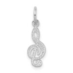 14k White Gold Treble Clef Charm - Image 3