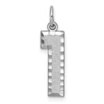 14kw Large Brushed Diamond-cut  Number 1 Charm