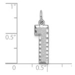 14kw Large Brushed Diamond-cut  Number 1 Charm - Image 3