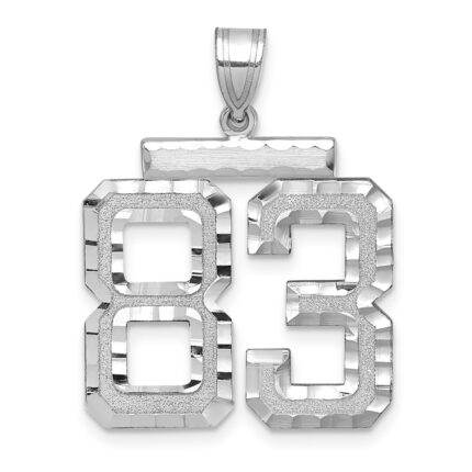 14kw Large Brushed Diamond-cut Number 83 Charm