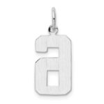 14kw Medium Polished Number 6 Charm - Image 3