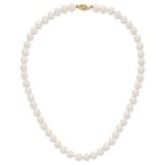 10k 7-8mm White Near-Round Freshwater Cultured Pearl Necklace - Image 4