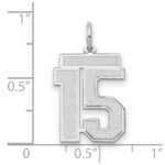 14kw Medium Satin Number 15 Charm - Image 2