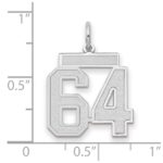 14kw Medium Satin Number 64 Charm - Image 2