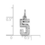 14kw Small Brushed Diamond-cut Number 5 Charm - Image 3