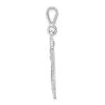 14kw Small Brushed  Diamond-cut Number 24 Charm - Image 2