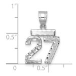 14kw Small Brushed Diamond-cut Number 27 Charm - Image 2