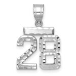 14kw Small Brushed Diamond-cut Number 28 Charm