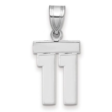 14kw Small Polished Number 11 Charm