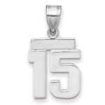 14kw Small Polished Number 15 Charm