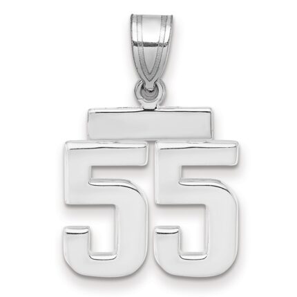 14kw Small Polished Number 55 Charm