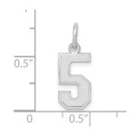 14kw Small Satin Number 5 Charm - Image 3