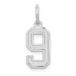 14kw Small Satin Number 9 Charm