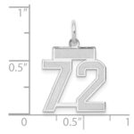 14kw Small Satin Number 72 Charm - Image 4