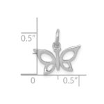 14k White Gold Polished Butterfly Charm - Image 4