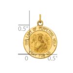 14k Polished and Satin Solid Our Lady of Perpetual Help Medal Round Pendant - Image 3