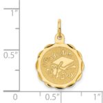 14k GRADUATION DAY with Cap 16mm Engravable Disc Charm - Image 3