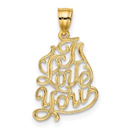 14K I LOVE YOU Script Charm