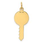 14K Polished and Satin Hearts Flat Key Charm - Image 4
