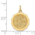 14K A DATE TO REMEMBER 18mm Engravable Disc Charm - Image 3