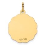 14K HAPPY ANNIVERSARY with Bells 18mm Engravable Disc Charm - Image 4