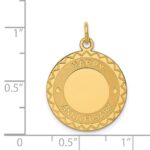 14K HAPPY ANNIVERSARY with Hearts 20mm Engravable Disc Charm - Image 3