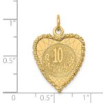 14K 10th ANNIVERSARY 19mm Engravable Rope-Edge Heart Charm - Image 3
