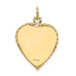 14K 20th ANNIVERSARY 19mm Engravable Rope-Edge Heart Charm - Image 4