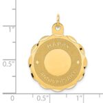 14K HAPPY ANNIVERSARY with Hearts 23mm Engravable Disc Charm - Image 3