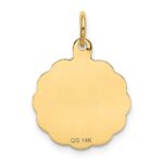 14k Polished IT'S A BOY Scalloped 16mm Engravable Disc Charm - Image 4