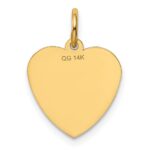 14K SPECIAL SISTER 12mm Engravable Heart Charm - Image 4