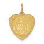 14k #1 GODDAUGHTER 17mm Engravable Heart Disc Charm