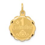 14K #1 GODMOTHER 16mm Engravable Disc Charm