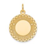 14k HAPPY GRADUATION DAY Engravable Disc Charm