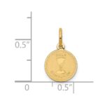 14k Polished and Satin Solid HOLY COMMUNION Round Disc Charm - Image 3