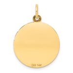 14k Polished and Satin Solid HOLY COMMUNION Diamond-cut Edge Round Disc Pendant - Image 4