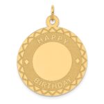 14K HAPPY BIRTHDAY 25mm Engravable Disc Charm