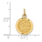 14k HAPPY BIRTHDAY 13mm Engravable Disc Charm - Image 3