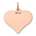 14K Rose Gold Polished Engravable 18mm Heart Disc Pendant - Image 4