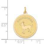 14k CHIHUAHUA 20mm Engravable Disc Dog Charm - Image 3