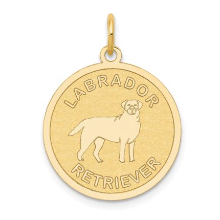 14k LABRADOR RETRIEVER 20mm Engravable Disc Dog Charm