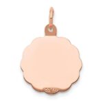 14k Rose Gold BAPTISM with Cross Round Disc Charm - Image 4