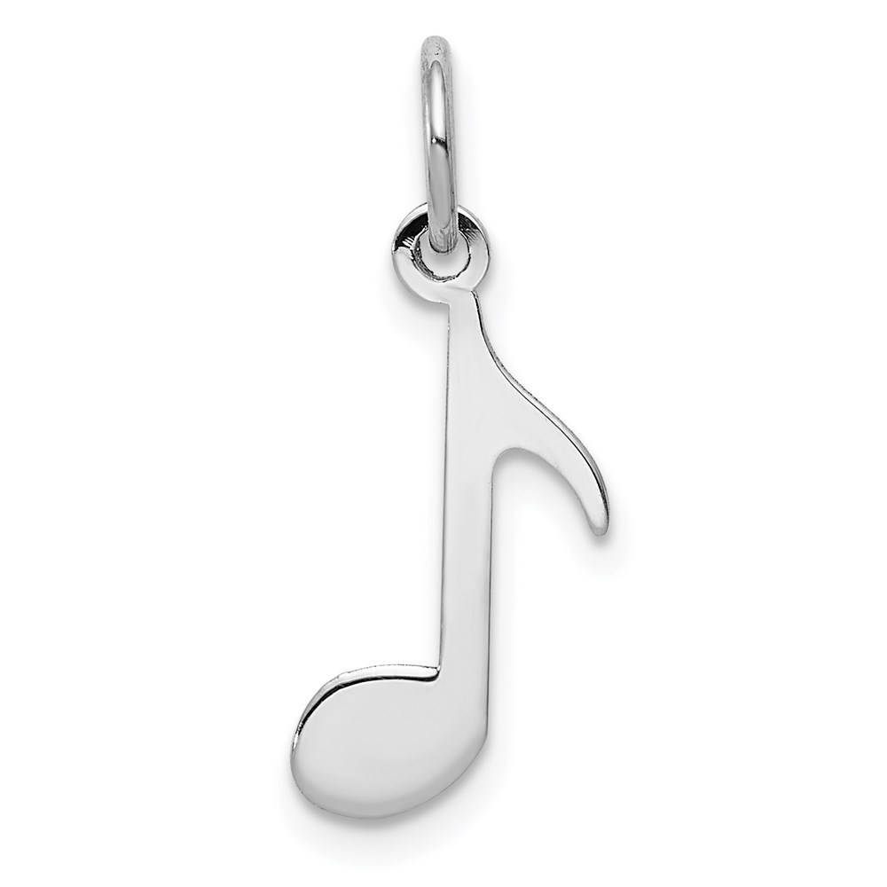 XAC928.jpg 14k White Gold Polished Musical Note Charm - Image 1